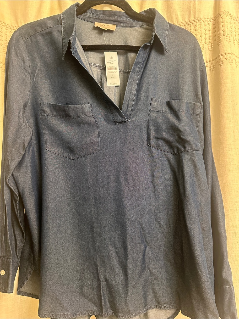 LOFT Outlet Denim look Tunic Blue Size Large NWT